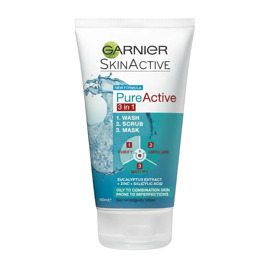 GARNIER PURE ACTIVE 3IN1 FACE WASH 100ML